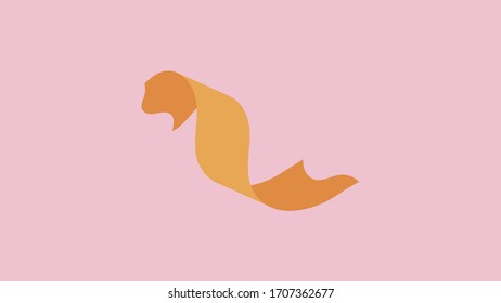 A piece of ribbon on a light background