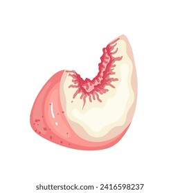 A piece of ripe, juicy peach and nectarine fruit. Vector graphics.
