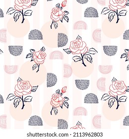 Piece of roses design abstract decorative elements