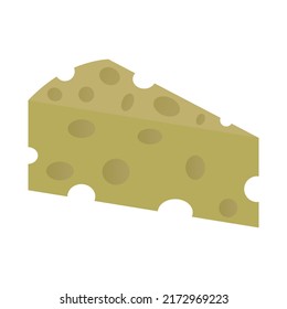 A Piece Of Rotten Cheese. Cheese With Holes. Vector