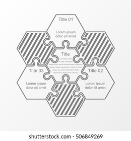 piece round puzzle business presentation. Circle infograph. 4 step process diagram. Four section compare banner. Round schedule diagram
