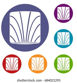 Piece of salmon icons set