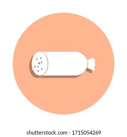Piece of sausage badge icon. Simple glyph, flat vector of farm icons for ui and ux, website or mobile application