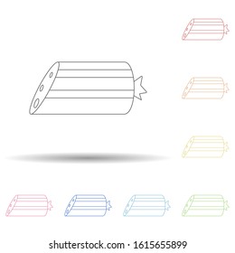 Piece of sausage in multi color style icon. Simple thin line, outline vector of resturant icons for ui and ux, website or mobile application