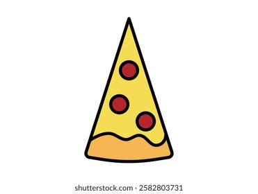 Piece or slice of pizza on white background
