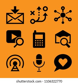 piece, smartphone, audience, mail, template and challenge icon vector set. Flat vector design with filled icons. Designed for web and software interfaces