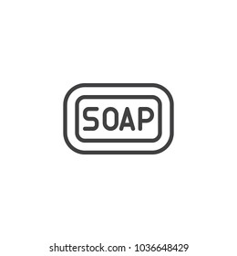 Piece of soap outline icon. linear style sign for mobile concept and web design. Soap bar simple line vector icon. Symbol, logo illustration. Pixel perfect vector graphics