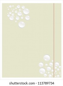 piece of squared paper on white background