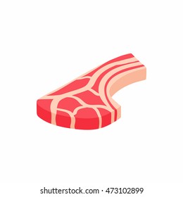 Piece of steak icon in isometric 3d style isolated on white background. Food symbol