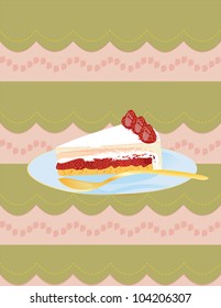 Piece of strawberry cake