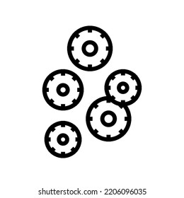 Stück Erdbeerlinie Symbol Vektorgrafik. Erdbeerschild. isoliertes Kontursymbol
