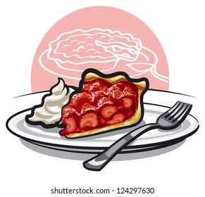 piece of strawberry pie