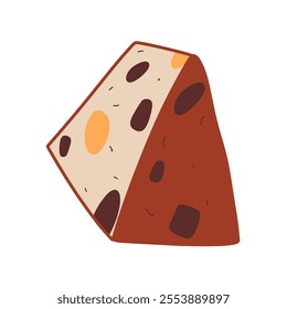 A piece of sweet cake. Italian pastries, Panettone pie.