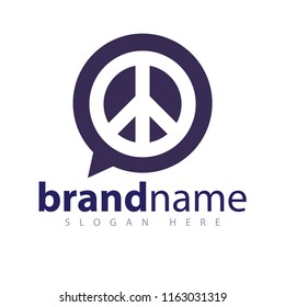 Piece talk logo icon vector