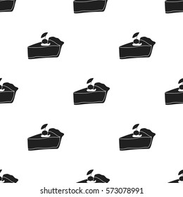 Piece of thanksgiving pie icon in black style isolated on white background. Canadian Thanksgiving Day pattern stock vector illustration.