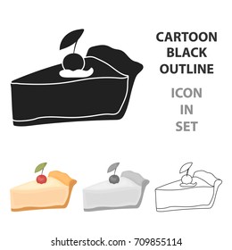 Piece of thanksgiving pie icon in cartoon style isolated on white background. Canadian Thanksgiving Day symbol stock vector illustration.