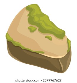 Piece of toast is covered in wasabi paste, adding a spicy kick to any meal