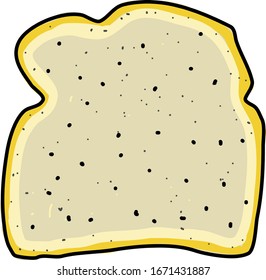 Piece of toast, illustration, vector on white background.