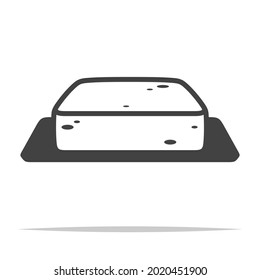 Piece of tofu icon transparent vector isolated