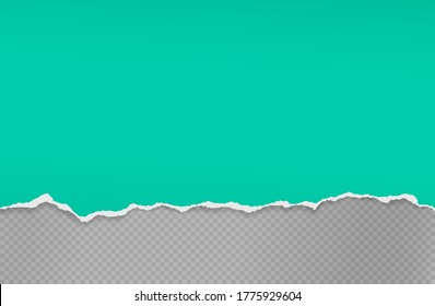 Pieza de papel verde desgarrado y horizontal con sombra suave está en el fondo cuadrado gris del texto. Ilustración del vector