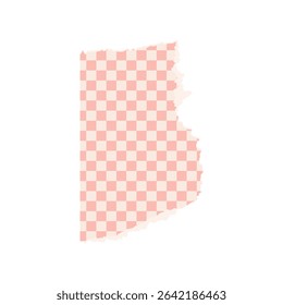 Piece of torn paper with checkered. Coquette style and La Dolce Vita background. Retro vintage piece of sheet.