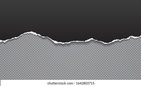 Pieza de papel horizontal negro roto con sombra suave está en el fondo cuadrado del texto. Ilustración del vector