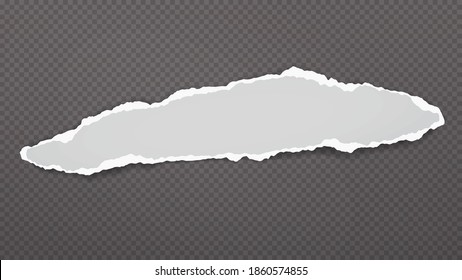 Piece of torn white paper is on dark squared background for text, advertising or design. Vector illustration