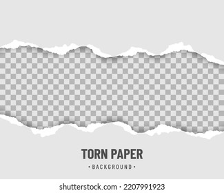 Pieza de papel blanco roto con sombra suave sobre fondo transparente