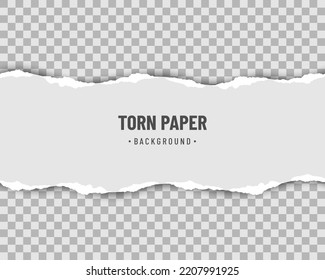 Stück zerrissenem weißem Papier mit weichem Schatten auf transparentem Hintergrund