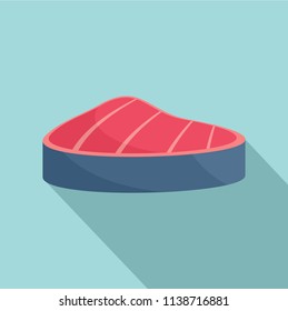 Piece of tuna icon. Flat illustration of piece of tuna vector icon for web design