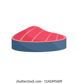 Piece of tuna icon. Flat illustration of piece of tuna vector icon for web isolated on white