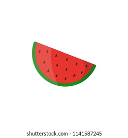 piece of watermelon colored icon. Element of summer pleasure icon for mobile concept and web apps. Cartoon style piece of watermelon colored icon can be used for web and mobile