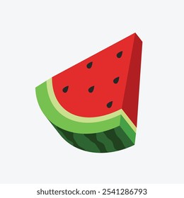 piece of watermelon in flat vector design
