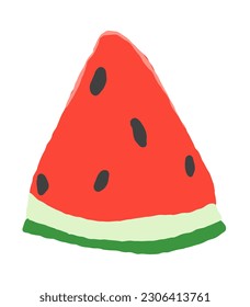 Piece of watermelon. hand drawn cartoon icon watermelon illustration

