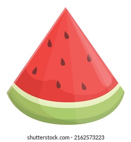 Pieza del vector de dibujos animados de icono de sandía. Fruta fresca. Jugo de verano
