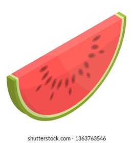 Piece of watermelon icon. Isometric of piece of watermelon vector icon for web design isolated on white background
