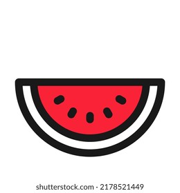 A piece of watermelon icon. Vector graphics