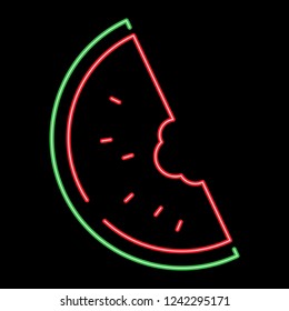 Piece of watermelon icon. Vector illustration of a watermelon. Logo watermelon.
