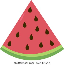 Pieza de sandía, ilustración, vector sobre fondo blanco.