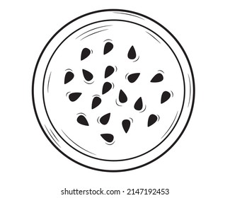 A piece of watermelon in isolate on a white background. Vector illustration