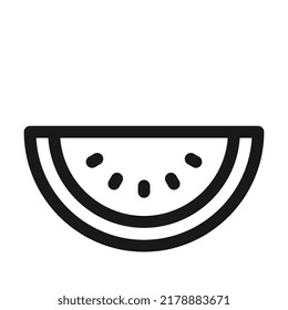 A piece of watermelon line icon. Editable stroke. Vector graphics