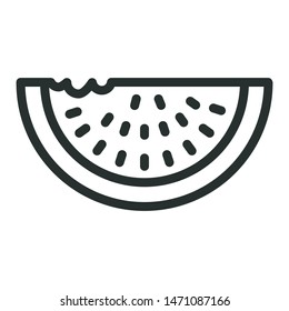 a piece of watermelon - minimal line web icon. simple vector illustration. concept for infographic, website or app.