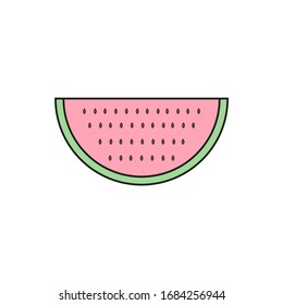 piece of watermelon on white background