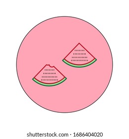 piece of watermelon on white background