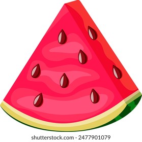 Piece of watermelon on white background