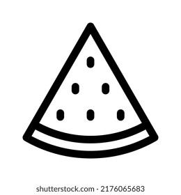 A Piece Of Watermelon Outline Icon. Editable Stroke. Vector Graphics