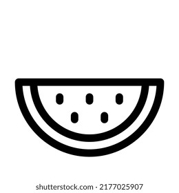 A Piece Of Watermelon Outline Icon. Editable Stroke. Vector Graphics