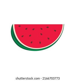Piece of watermelon, slice, quarter. Simple vector illustration, design element