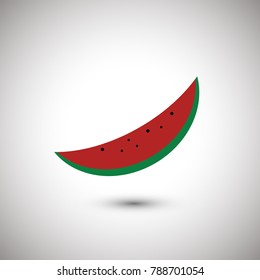 A piece of watermelon vector  illustration