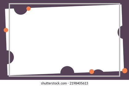 A piece of white colored paper and a grey line frame within black colored background. Background with copyspace. Suitable for card, presentation, cover, and wallpaper.
